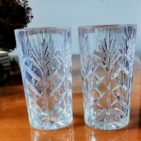 Vintage Crystal Clear 5th Avenue Portico pattern 5.5" highball glasses Set of 2 - Picture 2 of 2